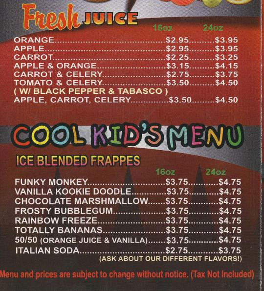 Coffee Barrel - Pasadena, CA menu_pic