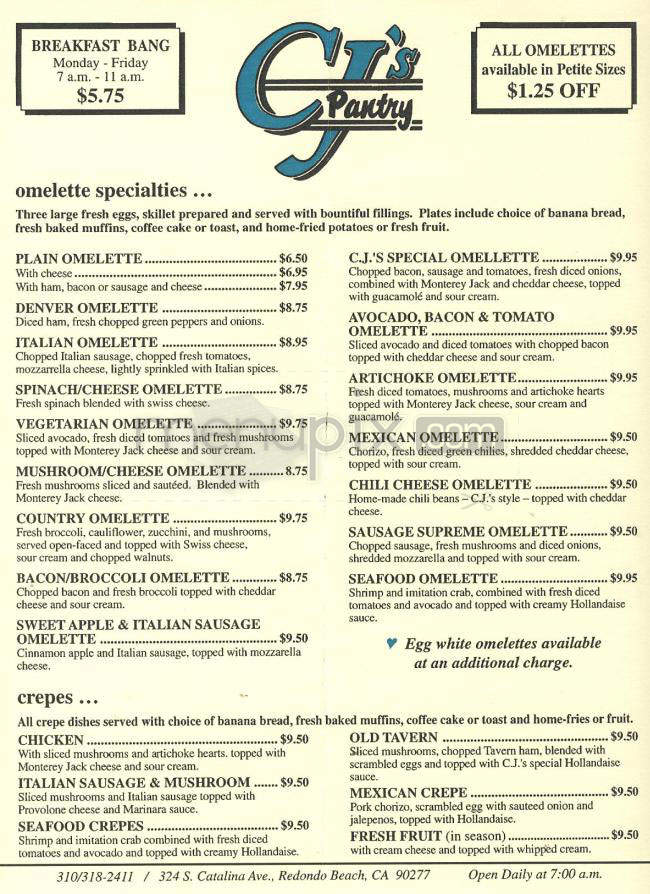 CJ's Pantry - Redondo Beach, CA menu_pic