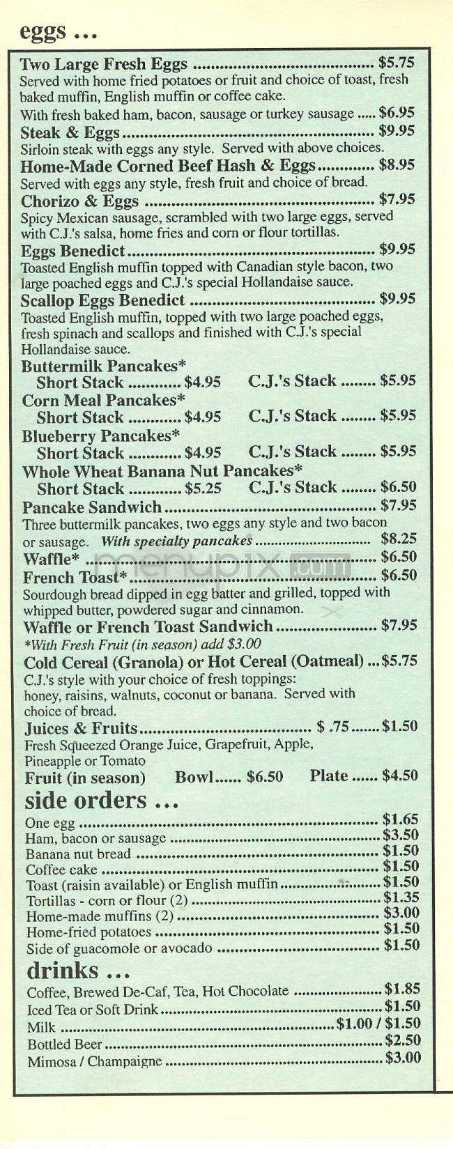 CJ's Pantry - Redondo Beach, CA menu_pic