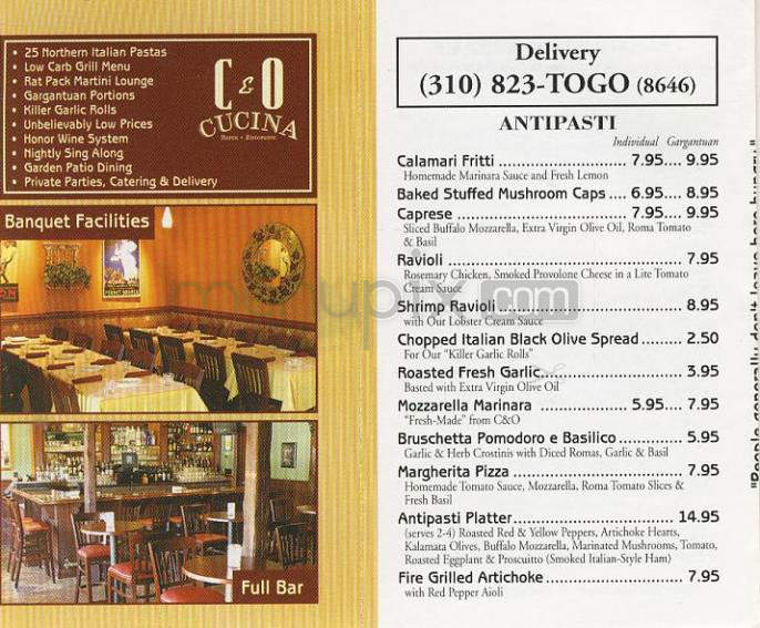C & O Cucina - Marina Del Rey, CA menu_pic