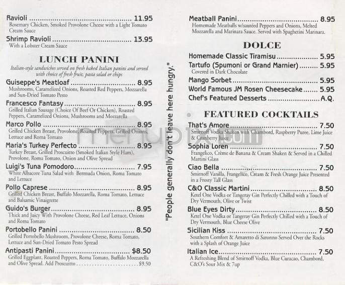 C & O Cucina - Marina Del Rey, CA menu_pic