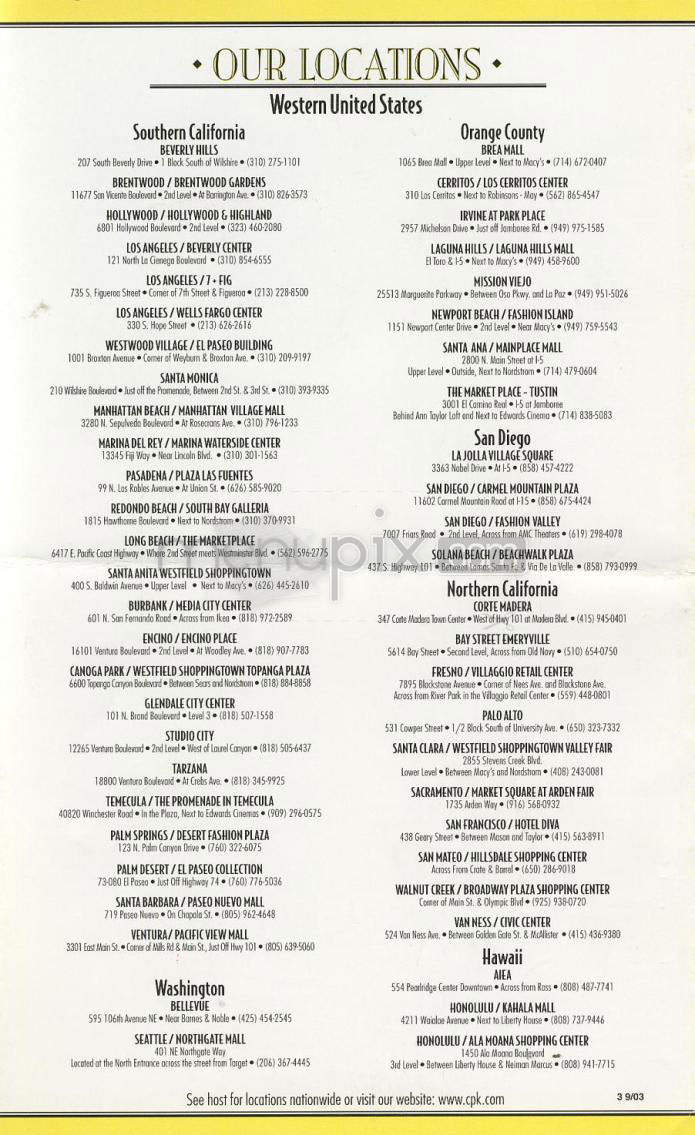 California Pizza Kitchen - Los Angeles, CA menu_pic