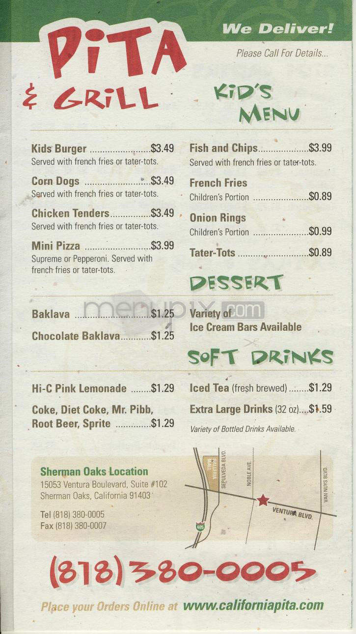 California Pita & Grill - Sherman Oaks, CA menu_pic