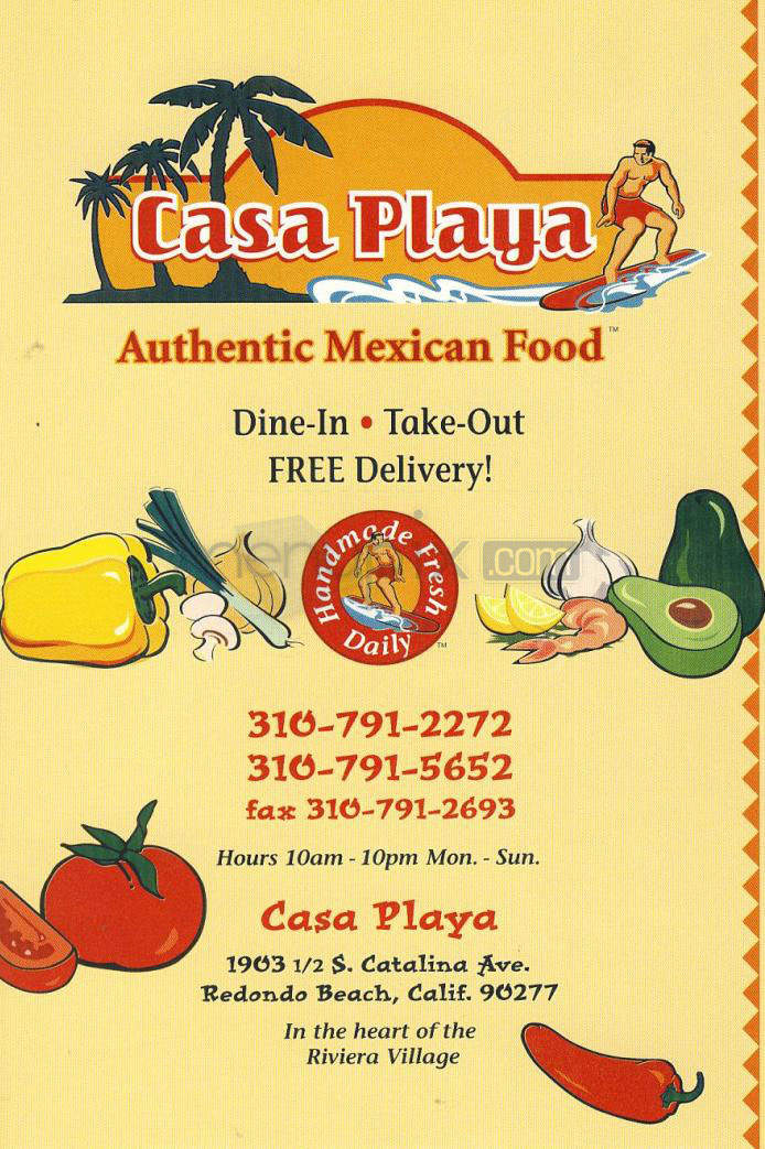 Casa Playa - Redondo Beach, CA menu_pic