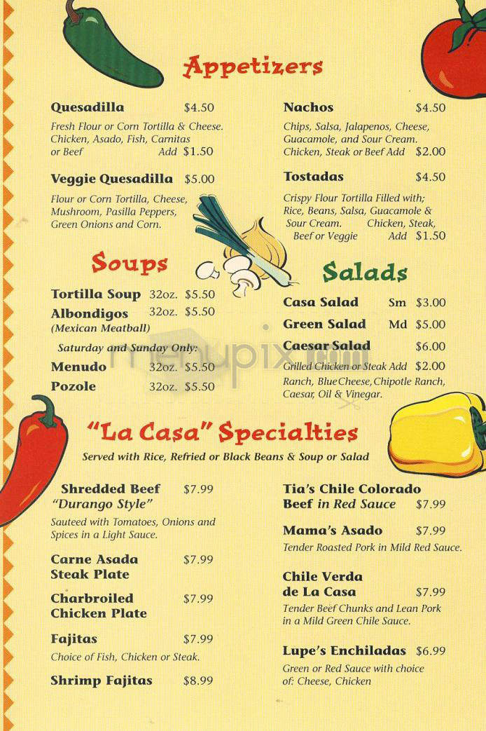Casa Playa - Redondo Beach, CA menu_pic