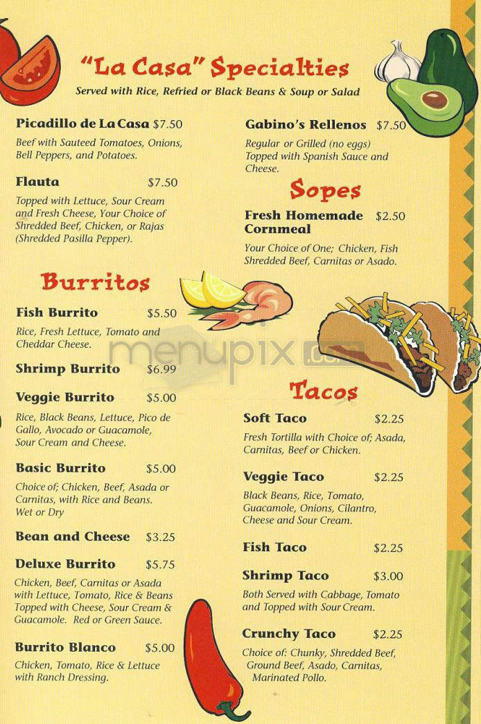 Casa Playa - Redondo Beach, CA menu_pic