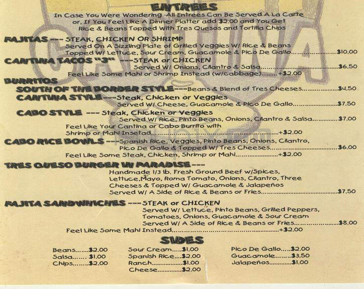 Cabo Cantina - West Hollywood, CA menu_pic
