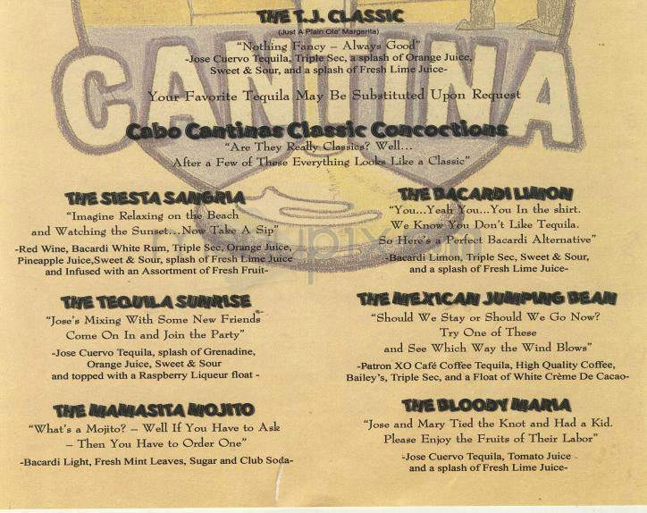Cabo Cantina - West Hollywood, CA menu_pic