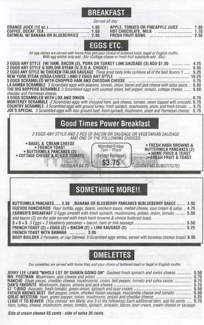 Cafe 50's - Sherman Oaks, CA menu_pic