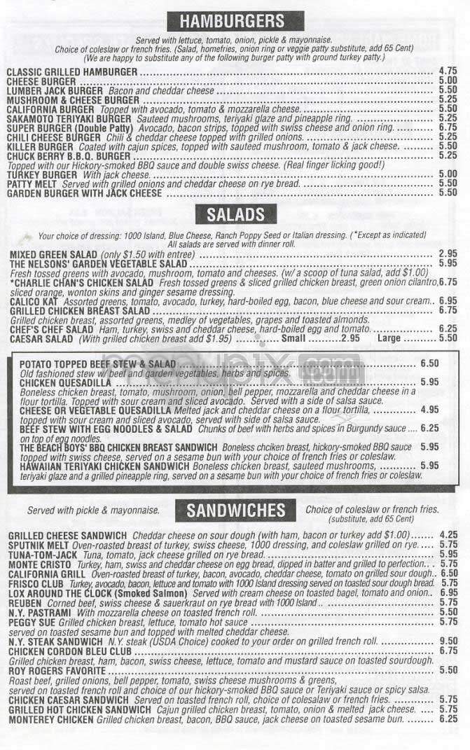 Cafe 50's - Sherman Oaks, CA menu_pic