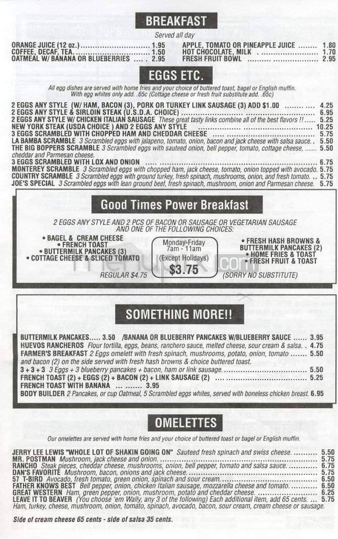 Cafe 50's - Venice, CA menu_pic