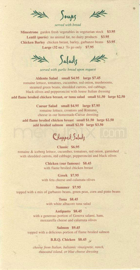 Cafe Aldente - Studio City, CA menu_pic