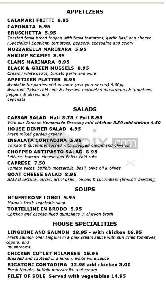 Cafe Bellissimo - Woodland Hills, CA menu_pic