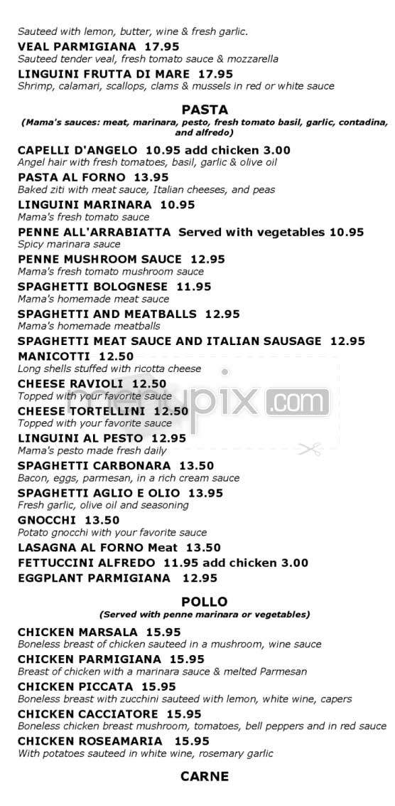 Cafe Bellissimo - Woodland Hills, CA menu_pic
