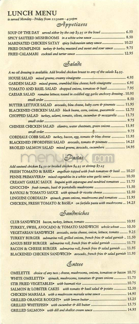 Cafe Cordiale - Sherman Oaks, CA menu_pic