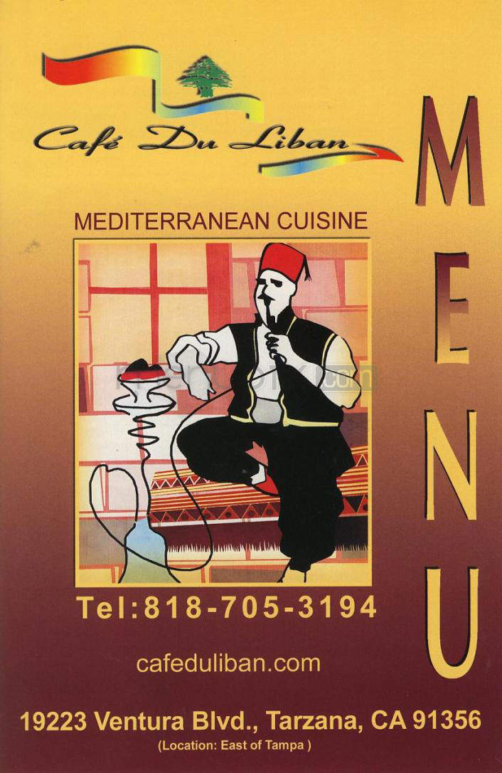 Cafe Du Liban - Tarzana, CA menu_pic