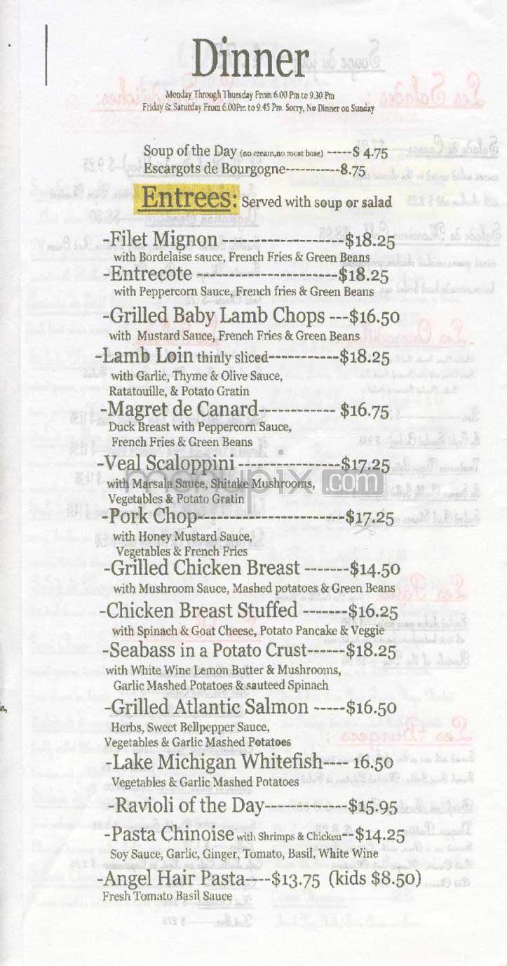 Cafe Du Village - Los Angeles, CA menu_pic