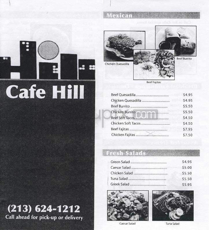 Cafe Hill - Los Angeles, CA menu_pic