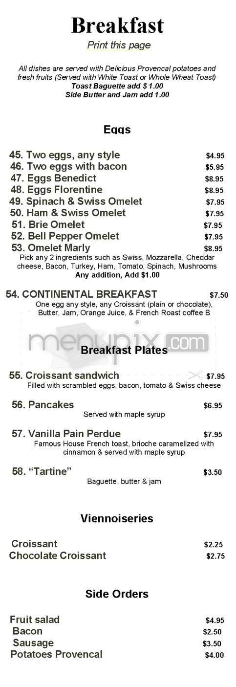 Cafe Marly - Los Angeles, CA menu_pic