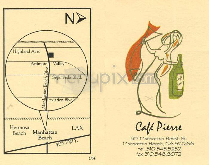 Cafe Pierre - Manhattan Beach, CA menu_pic