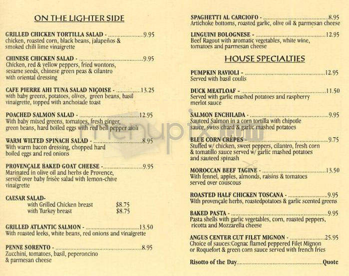 Cafe Pierre - Manhattan Beach, CA menu_pic