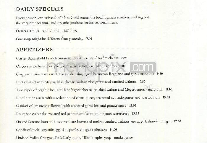 Cafe Pinot - Los Angeles, CA menu_pic