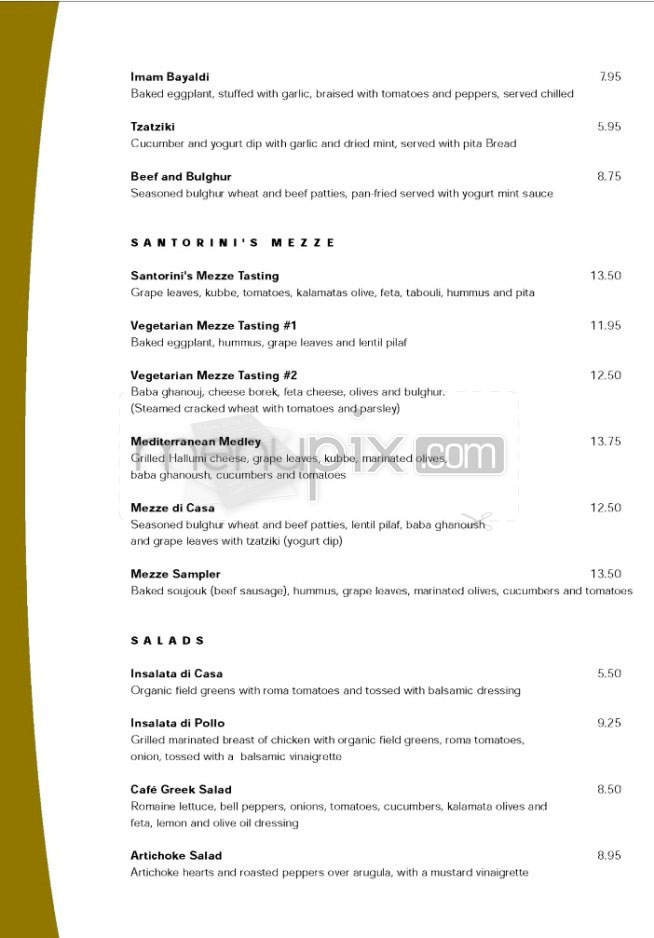 Cafe Santorini - Pasadena, CA menu_pic