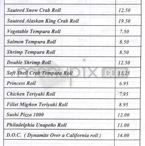 Cafe Sushi - Los Angeles, CA menu_pic