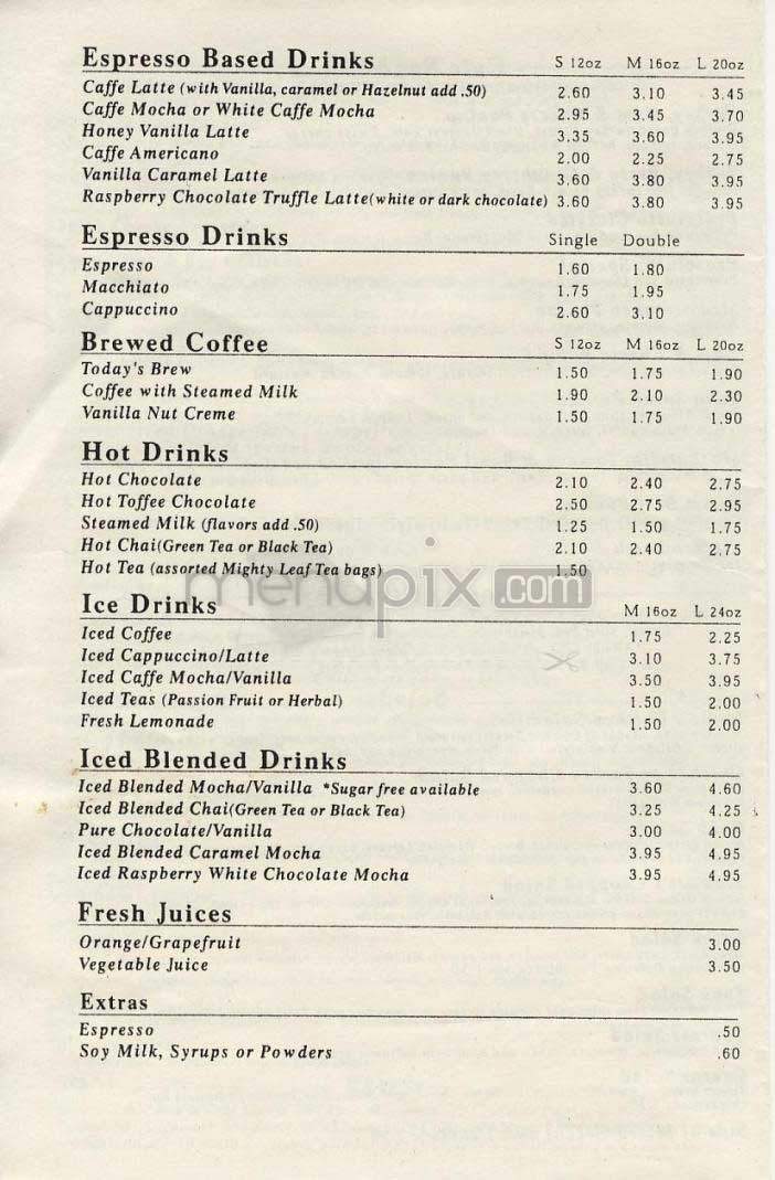 Cafe Tazzina - Santa Monica, CA menu_pic