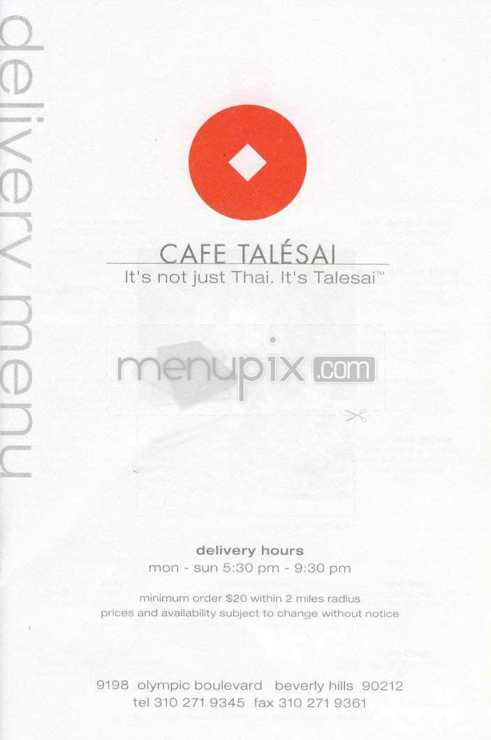 Cafe Telesai - Beverly Hills, CA menu_pic