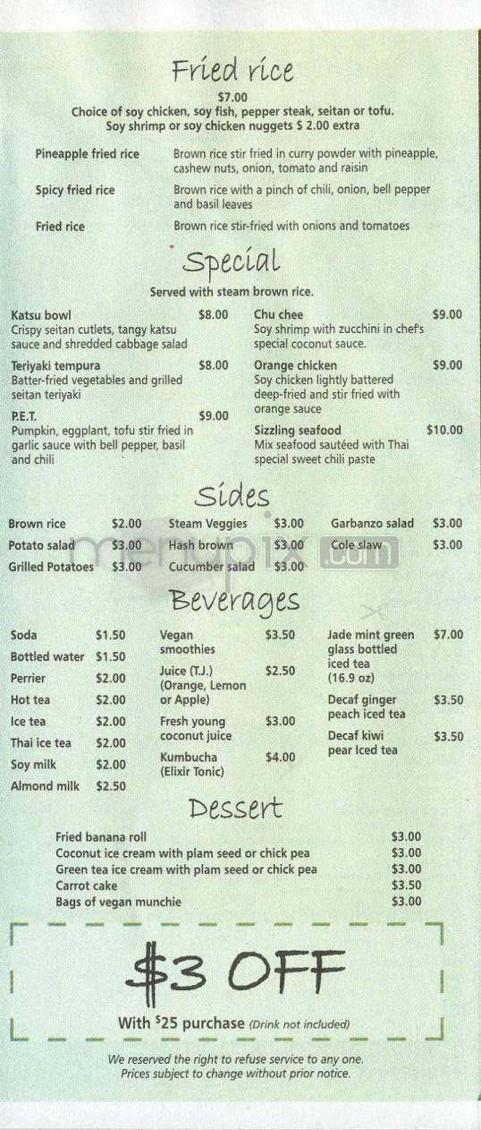 Cafe Vegan - Los Angeles, CA menu_pic