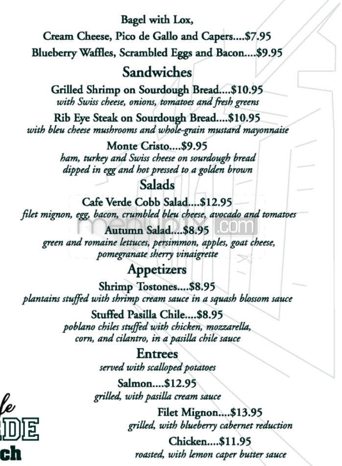 Cafe Verde - Pasadena, CA menu_pic