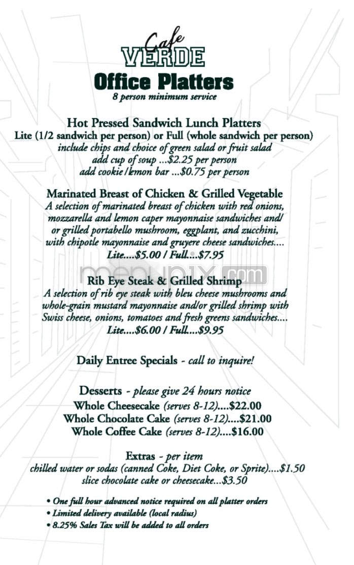 Cafe Verde - Pasadena, CA menu_pic