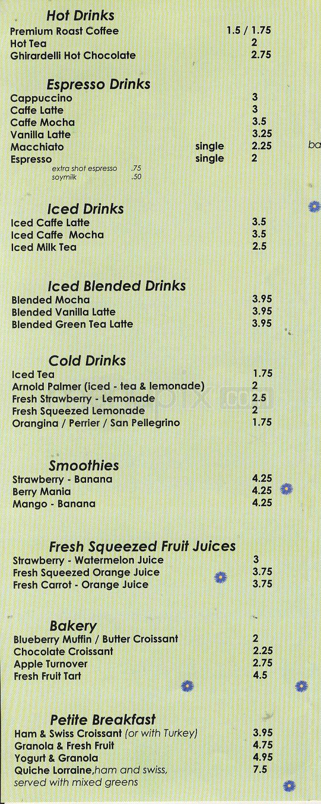 Cafe Zella - Santa Monica, CA menu_pic
