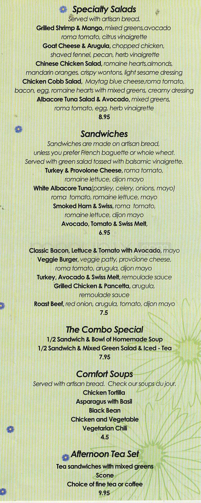 Cafe Zella - Santa Monica, CA menu_pic