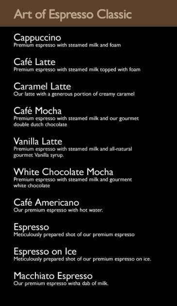 Cafe Americano - Los Angeles, CA menu_pic