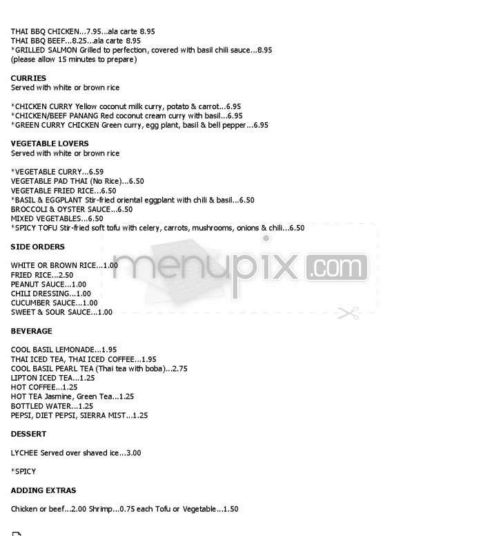 Cool Basil - Beverly Hills, CA menu_pic
