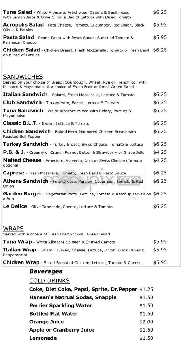 Cafe Chez Marie - Los Angeles, CA menu_pic