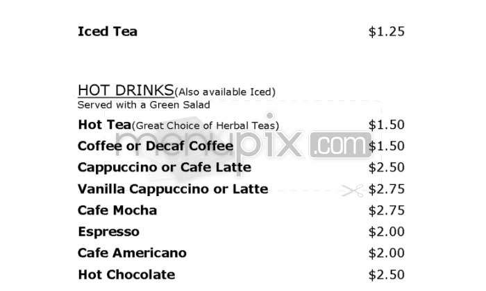 Cafe Chez Marie - Los Angeles, CA menu_pic