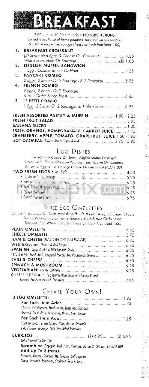 Cafe Connection - Beverly Hills, CA menu_pic