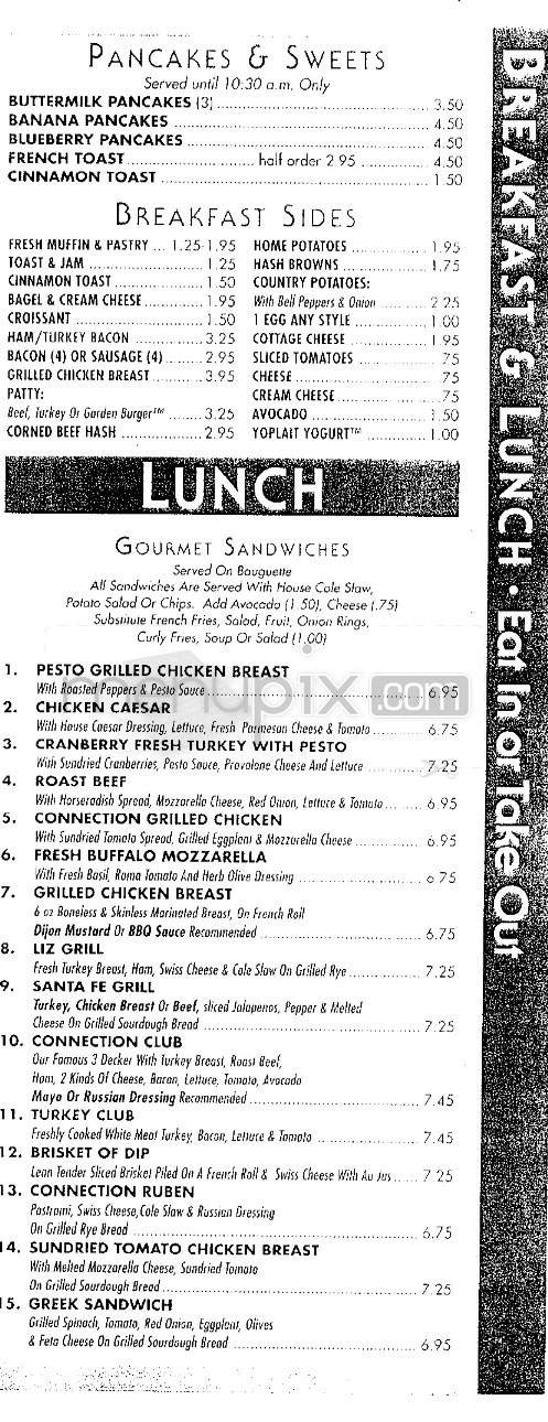 Cafe Connection - Beverly Hills, CA menu_pic