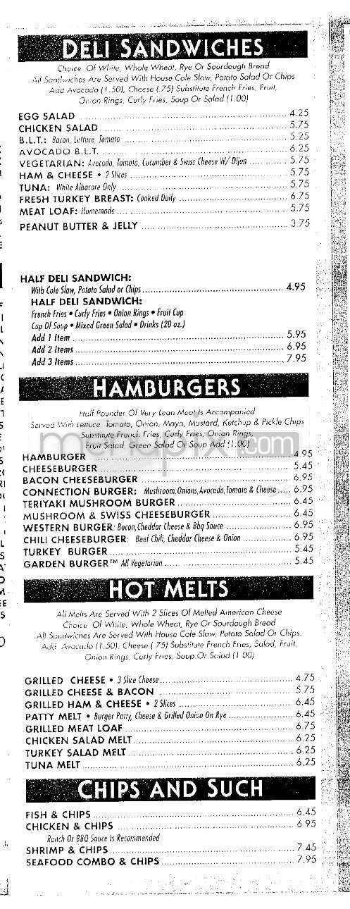 Cafe Connection - Beverly Hills, CA menu_pic