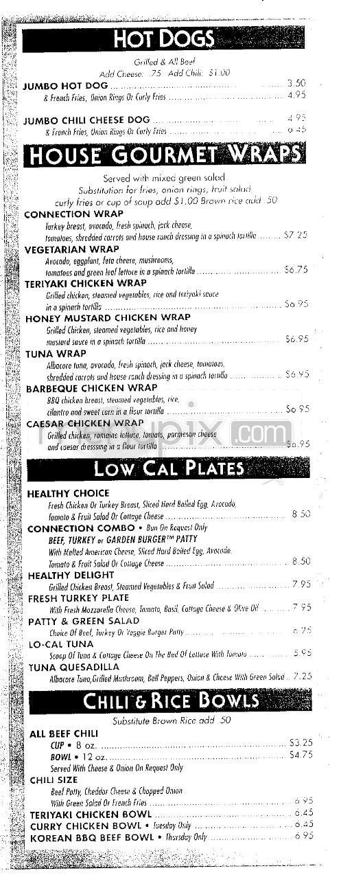 Cafe Connection - Beverly Hills, CA menu_pic