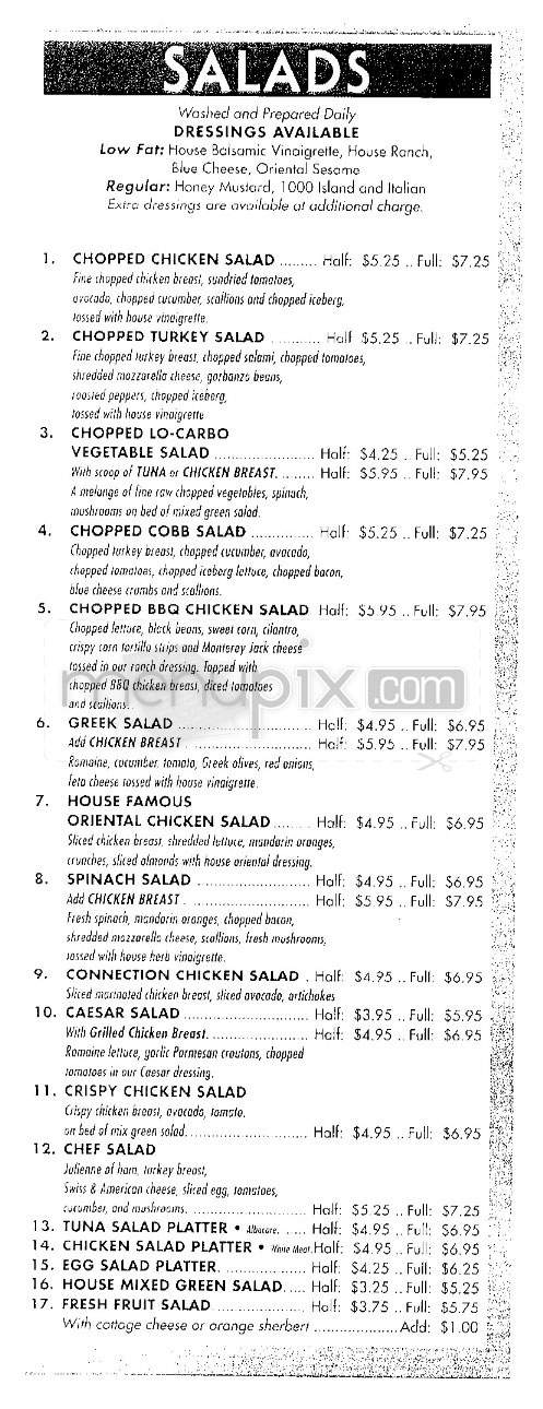 Cafe Connection - Beverly Hills, CA menu_pic