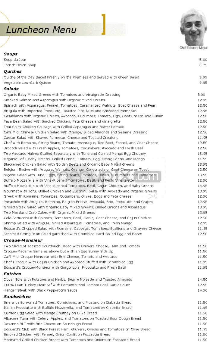 Cafe Midi - Los Angeles, CA menu_pic