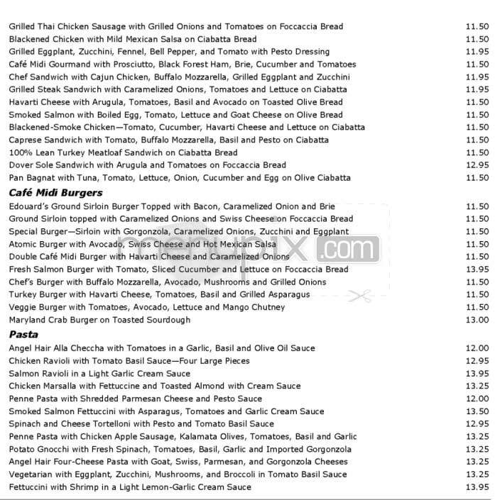 Cafe Midi - Los Angeles, CA menu_pic