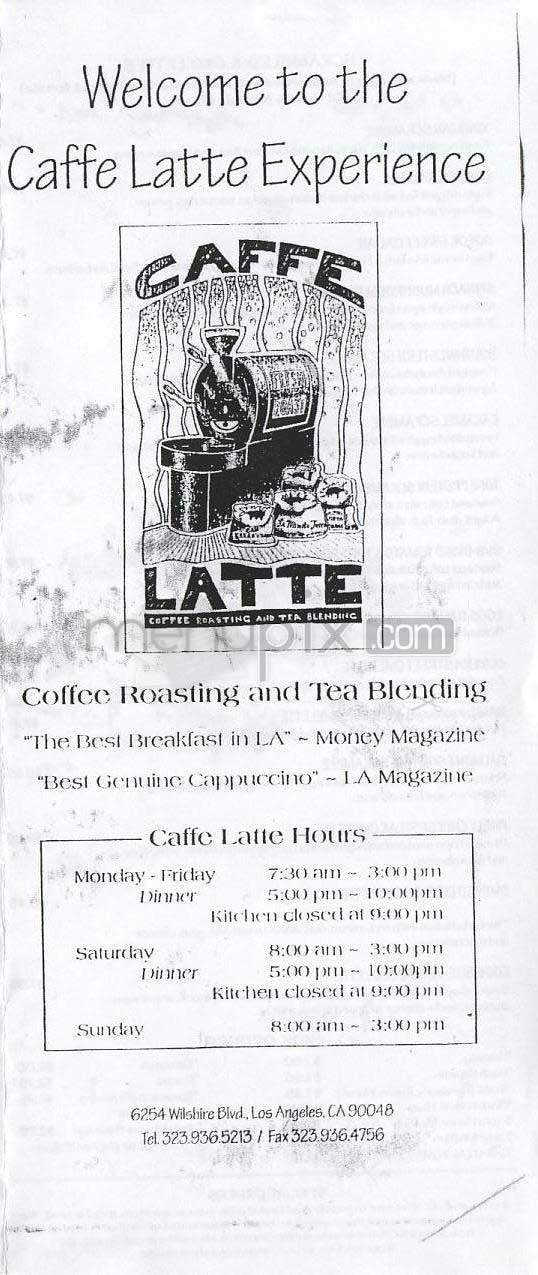 Caffe Latte - Los Angeles, CA menu_pic