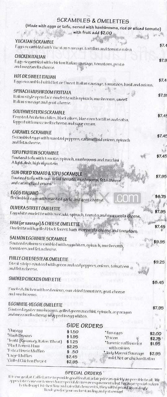 Caffe Latte - Los Angeles, CA menu_pic