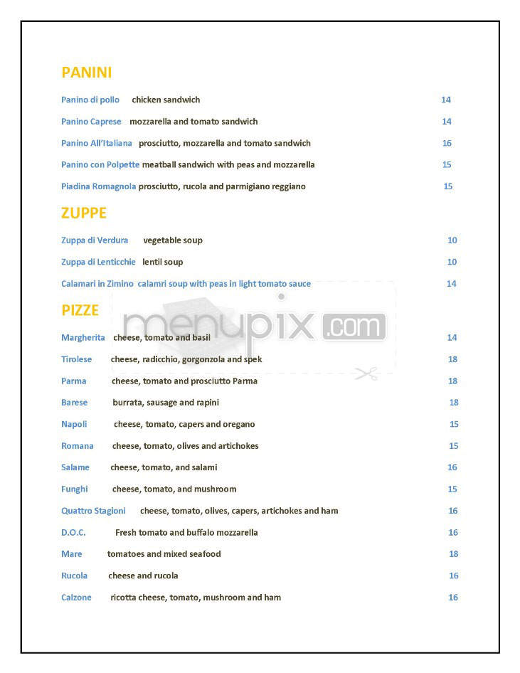 Caffe Roma - Beverly Hills, CA menu_pic