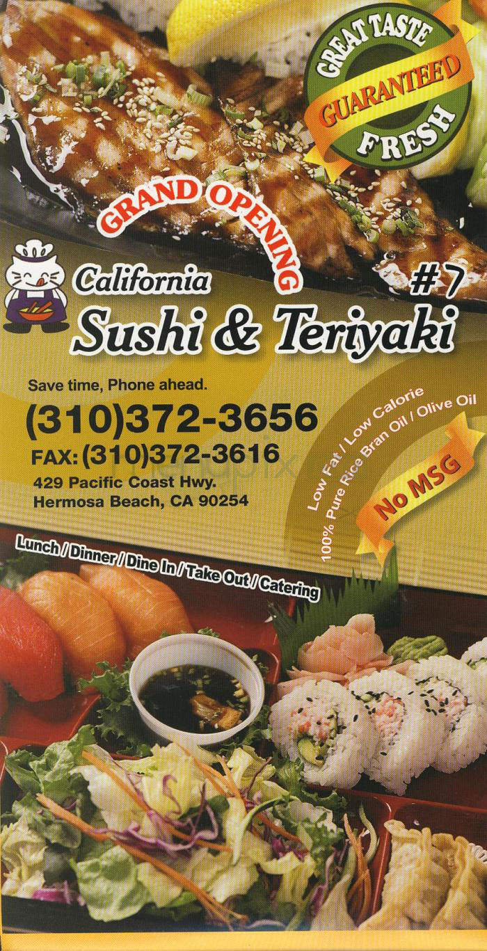 California Sushi & Teriyaki - Hermosa Beach, CA menu_pic